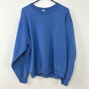 Vintage BVD Blue Crewneck Sweatshirt XL 90s Minimal Streetwear Classic Retro‎